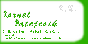 kornel matejcsik business card